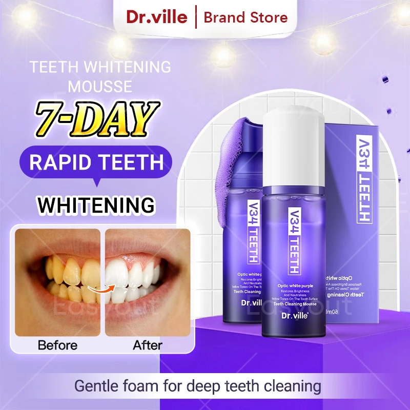 ซื้อ1แถม1 Dr.Ville FLUORIDE TOOTHPASTE ยาสีฟันสมุนไพร ฟันขาว ลดกลิ่นปาก optic white purple