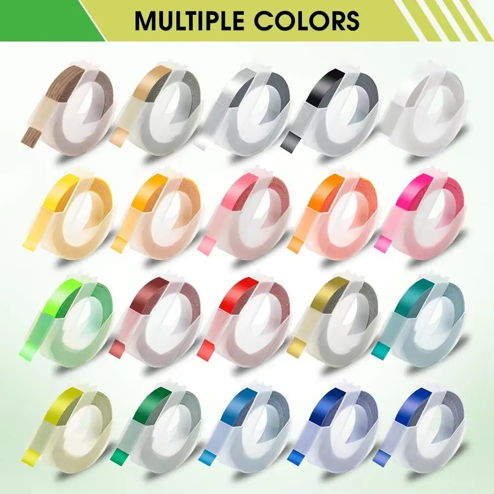 ใช้งานร่วมกับ Dymo ลายนูนเทป 3D Effect/Motex E101 Refill Label Tape 9mm x 3m สําหรับ Dymo Organizer 