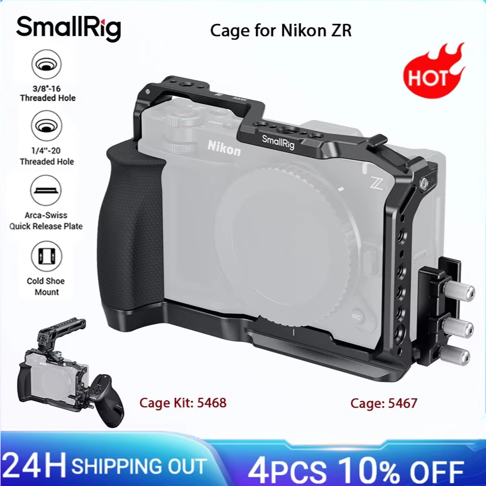SmallRig ZR กล้องสําหรับ Nikon ZR, w Cable Clamp ซิลิโคนจับในตัว Arca-Swiss Quick Release Plate สําห