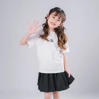 B&R Kids【เสื้อยืดเด็กผู้หญิง】จัดส่งจากไทย เสื้อยืดแขนสั้น คอกลม สไตล์เกาหลี แฟชั่นฤดูร้อน นุ่ม ระบายอากาศ ใส่สบาย