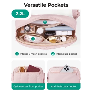 BAGSMART Crossbody Bag Chest Beg Puffy Unisex Fashion Waist Pack Shoulder Sling Bag 2.2L Lightweight