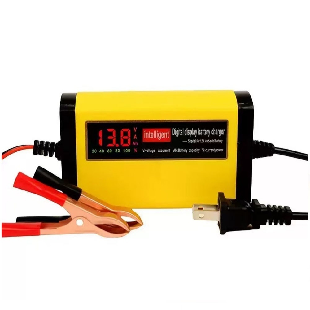 เครื่องชาร์จตะกั่วกรด 12V 2A เครื่องชาร์จรถจักรยานยนต์ จอแสดงผล LED