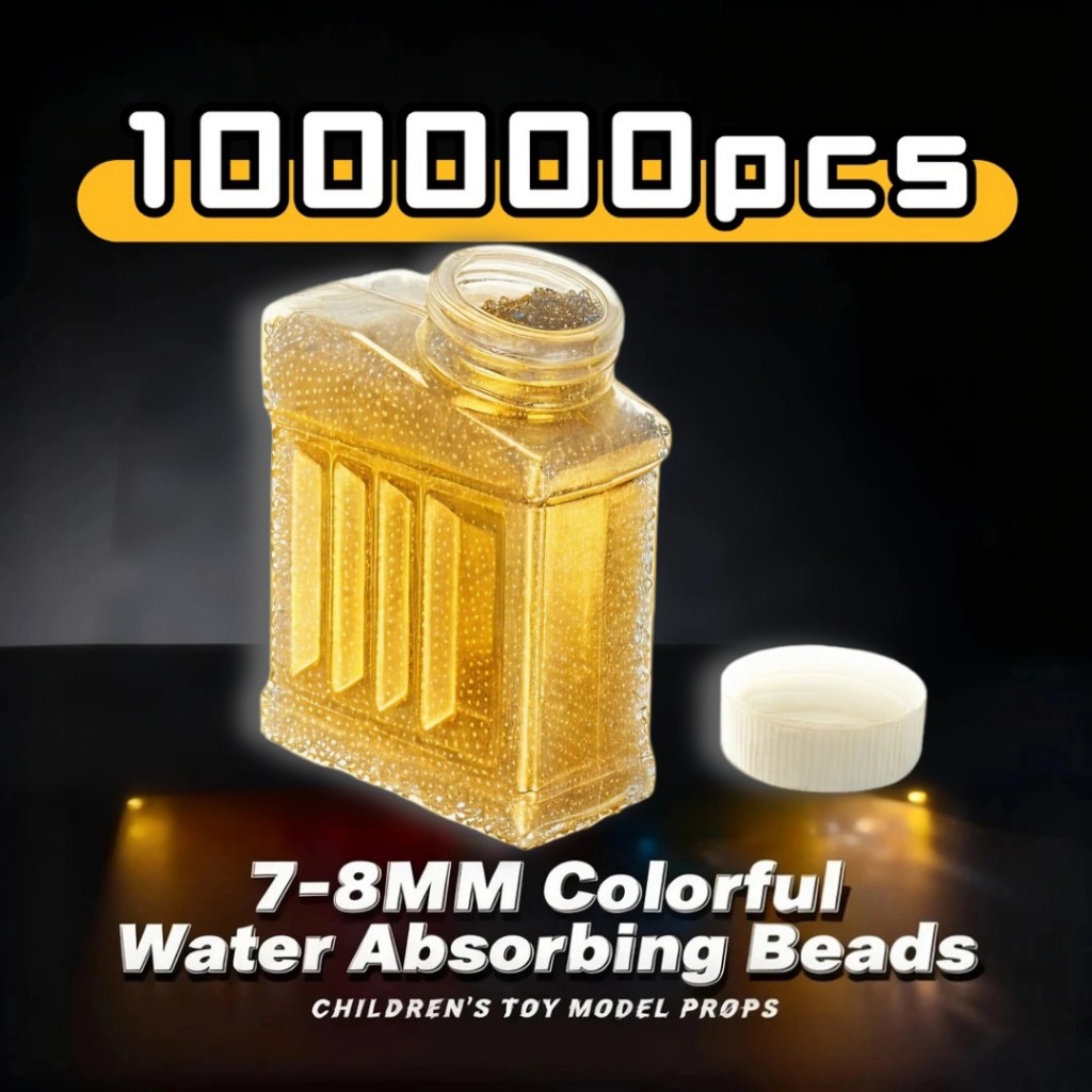 ปลาค็อดขวดสําหรับเด็กอนุภาคเจลสีเหลืองแช่น้ําและขยายใหญ่ลูกบอลของเล่นน้ํา 7-8 มม. 100,000 ชิ้น