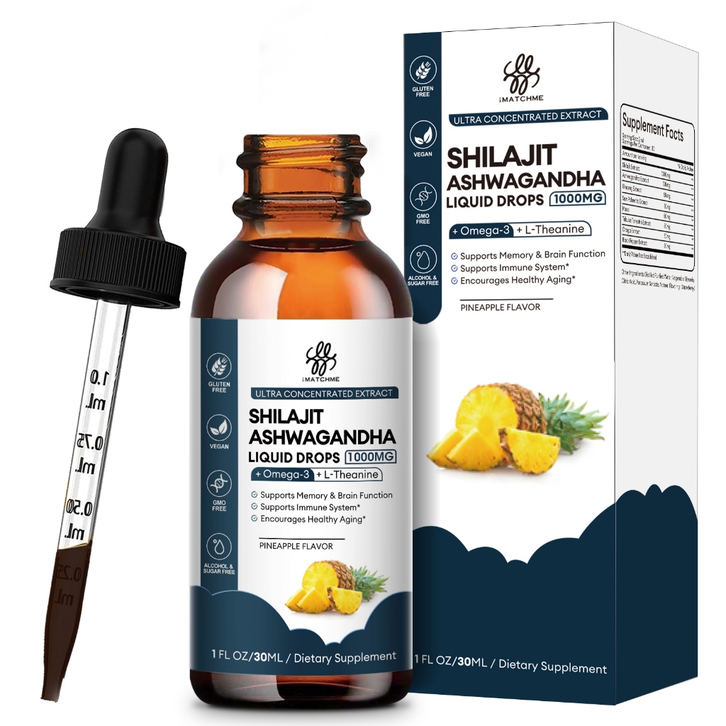 shilaijit,ชิลาจิต อัชวาคันธา ดรอปส์ (1000 มก.) ช่วยบรรเทาความเครียดและความวิตกกังวล เพิ่มพลังงาน เสริมสร้างภูมิคุ้มกัน และช่วยเพิ่มความจำและการย่อยอาหาร ขนาด 30 มล.
