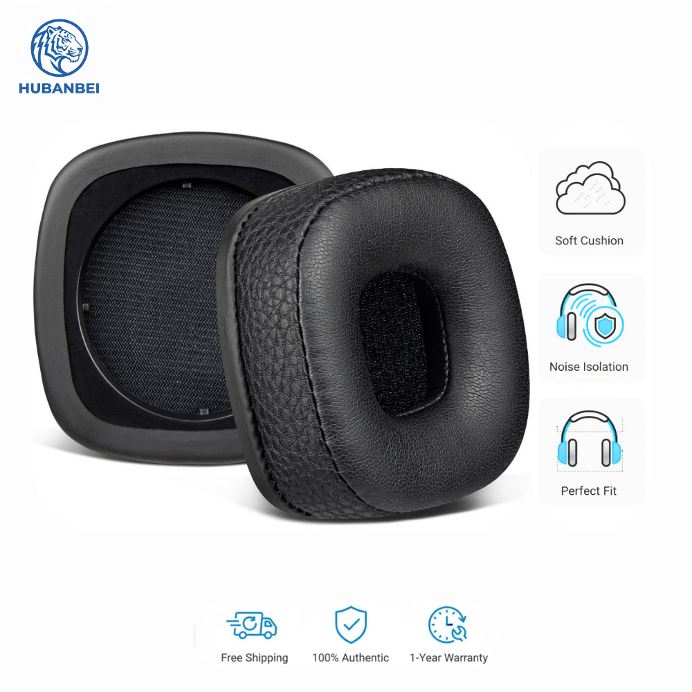 แผ่นรองหูฟังทดแทนสําหรับ Marshall Major III / IV / V (incl. V ANC)  Soft Protein Leather + Memory Foam | อัพเกรดสบาย | ติดตั้งง่าย (สีดํา)