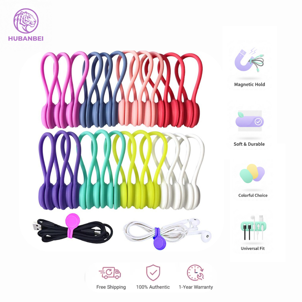 ซิลิโคนที่มีสีสันนํามาใช้ใหม่ผูกสาย (10-หีบห่อ) – 4.4 “ยืดถึง 6.2 “สายไฟออแกไนเซอร์สําหรับหูฟัง, ยูเอสบี และสายชาร์จ