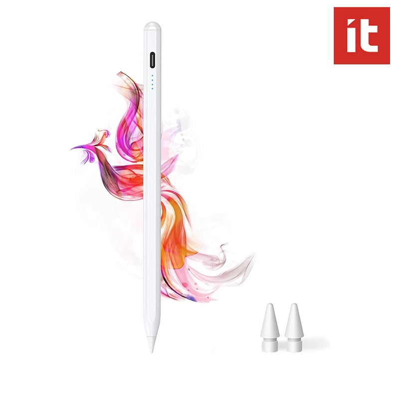 IT ปากกาสไตลัสสําหรับ (2018-2025) iPad gen 6/7/8/9/10/11(A16) Air 3/4/5/M2/M3, Mini 5/6, Pro 11"/12.9"/M4 - Type-c ชาร์จดินสอการปฏิเสธฝ่ามือปากกาที่ใช้งาน