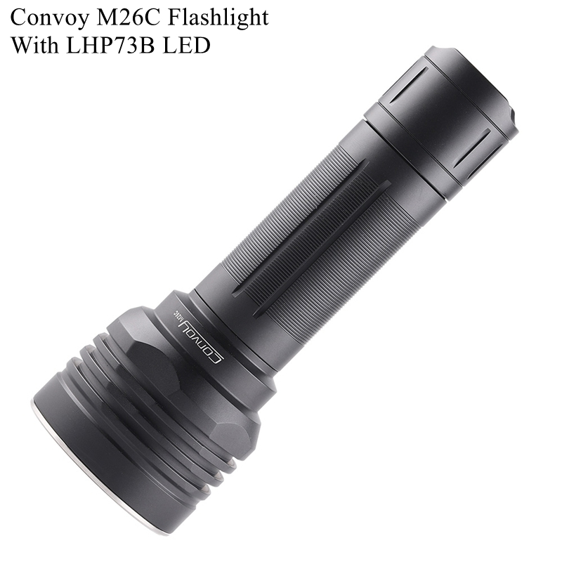 ไฟฉายสีดำ.Convoy M26C กับ LED LHP73B สำหรับการแค้มปิงและเดินเขา