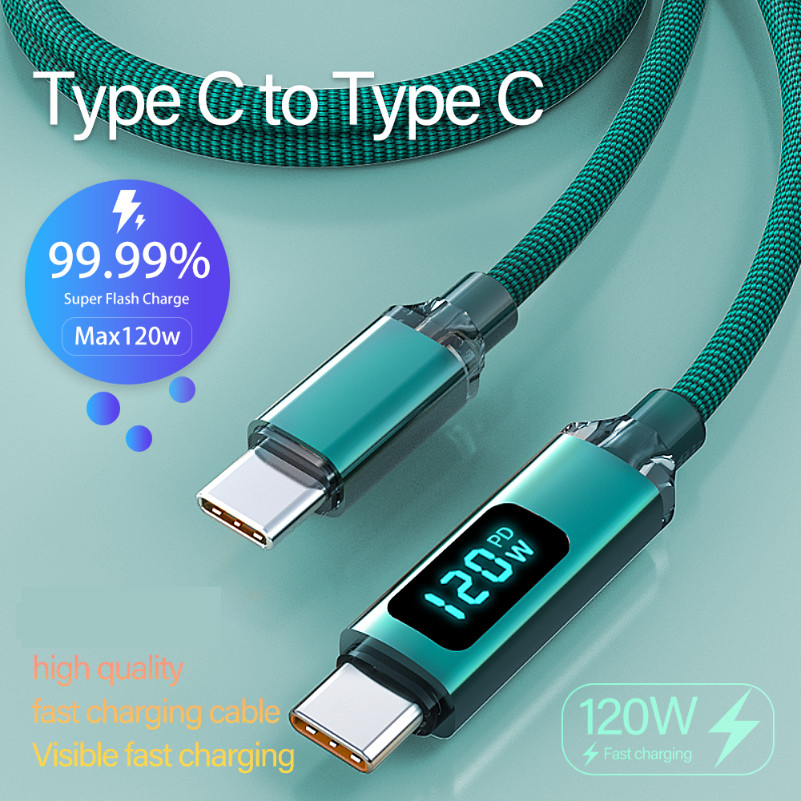 PD 120W USB Type C สาย USB C 6A Fast Charging Charger สําหรับ Realme 12 12PRO Samsung S21 S23 โทรศัพ