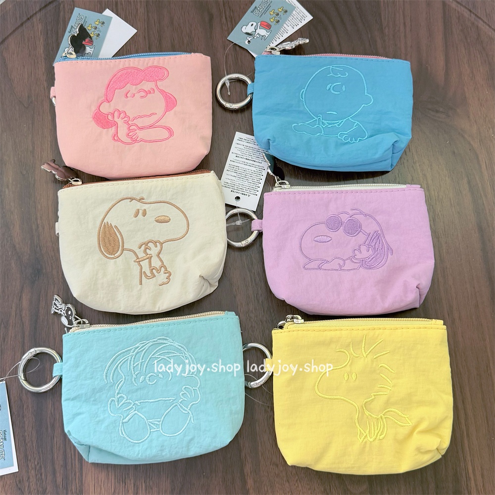 การ์ตูนญี่ปุ่น สนูปปี้ เย็บปักถักร้อยหดตะขอกระเป๋ากุญแจน่ารักเหรียญบัตรกระเป๋าถุงเก็บ