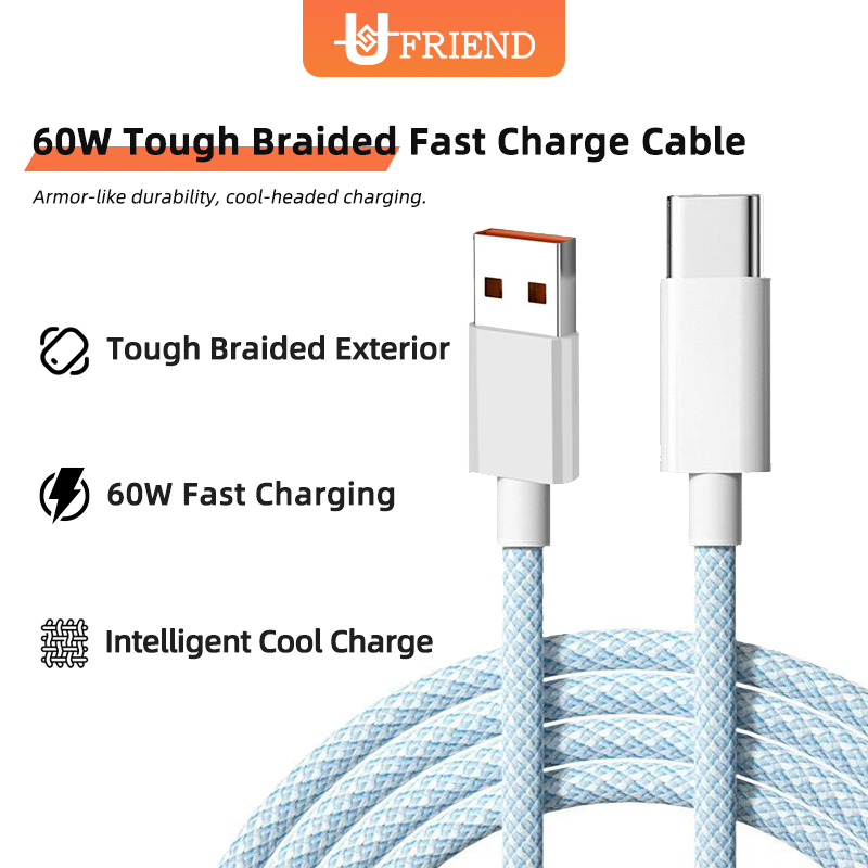 UFRIEND 60W USB-A to Type-C Fast Charging Cable Data Cable