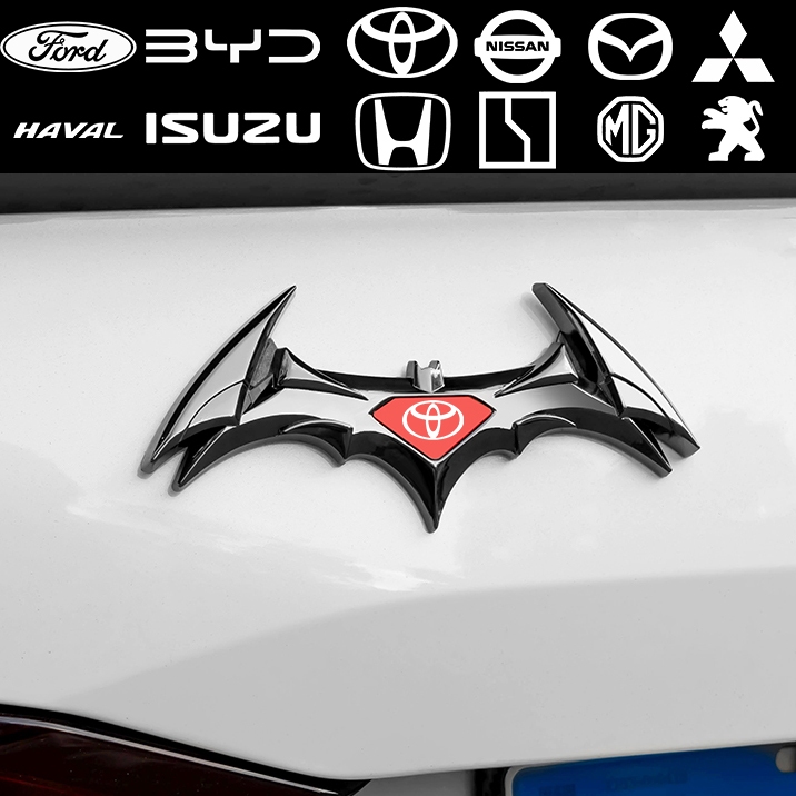 โลโก้โลหะติดรถยนต์ 3D รูปค้างคาว สำหรับรถ Toyota Honda Mitsubishi BYD Hyundai Suzuki isuzu Zeekr