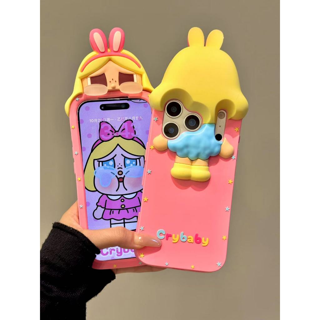 การ์ตูน Crybaby เคสโทรศัพท์ iPhone 17 16 15 14 pro max IP 15pro 17pro กันกระแทกป้องกันปลอกอ่อนของขวั