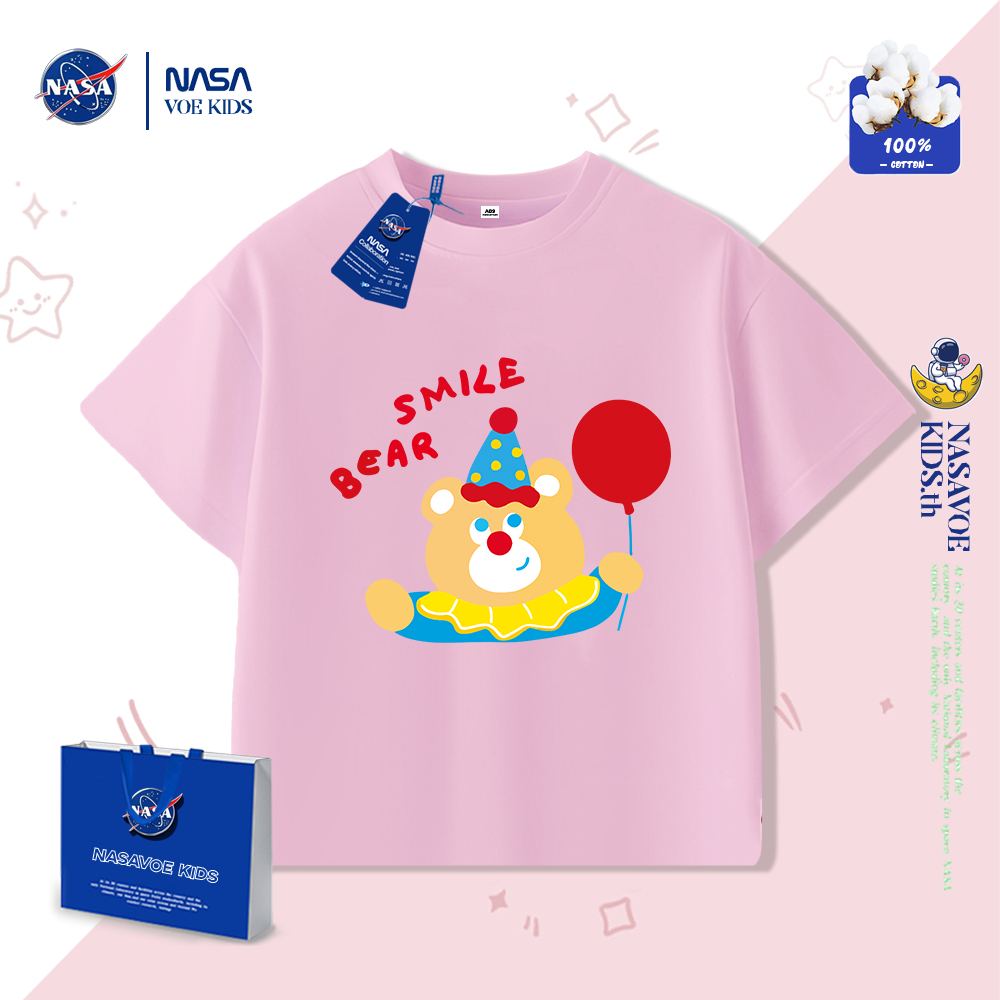 เสื้อยืดเด็กหญิงแขนสั้น ผ้าฝ้ายแท้ พิมพ์ลายการ์ตูน เหมาะสำหรับอายุ 3-15 ปี | จัดส่งรวดเร็วภายใน 1-2 วัน