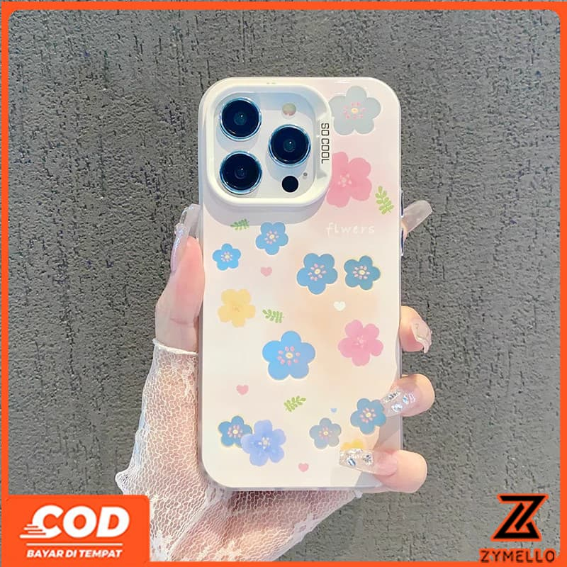 เหมาะสําหรับ OPPO Reno 14F Reno 14 PRO Reno 13F Reno 13 PRO Reno12 F Reno11 F Reno 10 Reno 8T Reno 8Z Reno 7Z Reno8 ดอกไม้น่ารัก IMD เคสโทรศัพท์ไล่โทนสีดอกไม้รูปแบบป้องกัน C