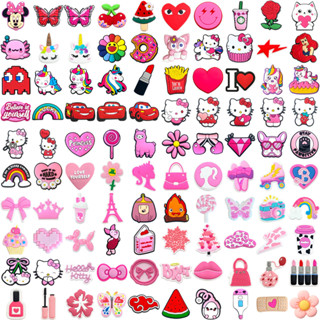 Charms DIY สีชมพู สำหรับประดับรองเท้าแตะ ของขวัญสนุกๆ สำหรับ…