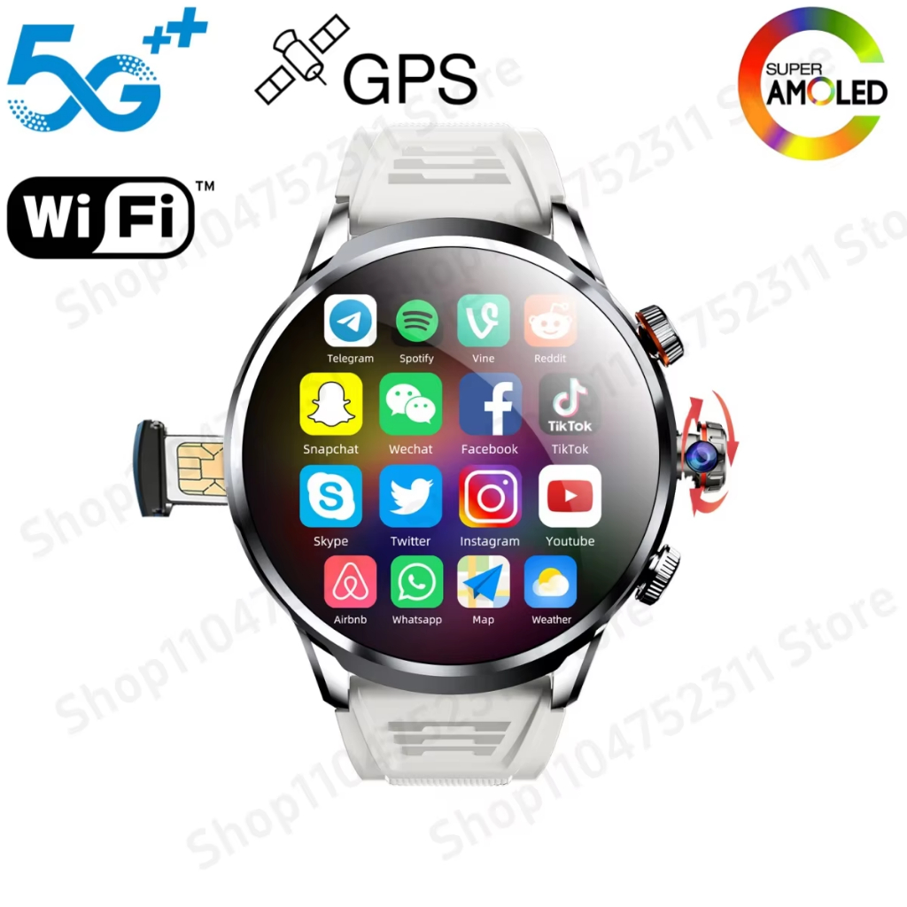 H18 Pro Smartwatch ผู้ชายผู้หญิง GPS WIFI 4G / 5G sim สมาร์ทนาฬิกากล้องโรตารี NFC App ดาวน์โหลด 256G