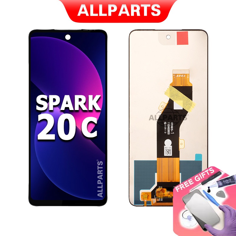 Allparts จอแสดงผลสําหรับ Tecno Spark 20C LCD หน ้ าจอสัมผัส Digitizer เปลี ่ ยน BG7