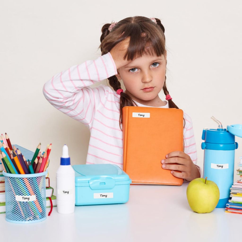 ฉลากเปล่ากระดาษสังเคราะห์ 180 ชิ้น/แพ็ค, สติ๊กเกอร์ชื่อเขียนกันน้ํา, ป้ายเสื้อผ้าเด็กไม่มีเหล็ก - รูปที่ 3