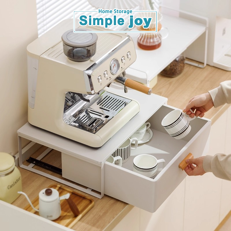 SimpleJoy ชั้นวางแคปซูลกาแฟ พร้อมลิ้นชักผู้ถือแคปซูลกาแฟ จัดระเบียบแก้วกาแฟ ถ้วยชา
