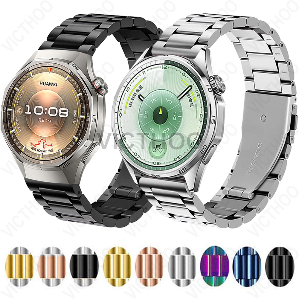 สายโลหะสแตนเลสอุปกรณ์เสริมสําหรับ Huawei Watch GT GT2 GT3 SE GT4 GT5 GT6 Pro 46mm 42mm 43mm 41mm GT2