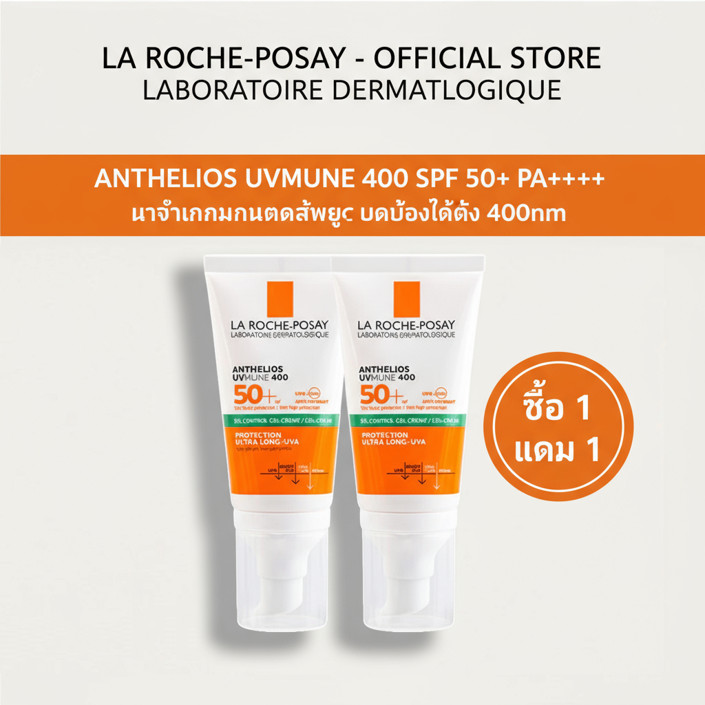 [ซื้อ 1 แถม 1] La Roche-Posay Anthelios Uvmune400 Oil Control Fluid SPF50+ 50ml |   La Roche-Posay S