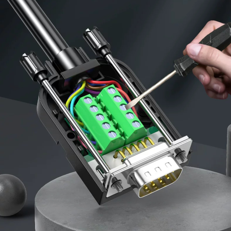 DB9 Solder-Free Joint PLC Serial Port 9-Pin RS232/485 ชายหญิง 9P Connector Terminal COM พอร์ตสารหน่ว