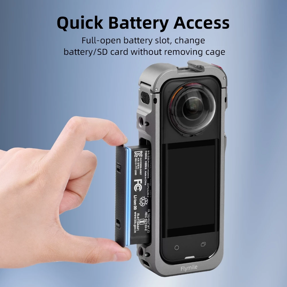 Flymile อลูมิเนียมกล้องสําหรับ Insta360 X5 Quick-Release กรงโลหะกรอบป้องกันแขน 1/4 สกรูรองเท้าเย็นอุปกรณ์เสริมสําหรับเติมแสง Selfie Stick thumbnail 10