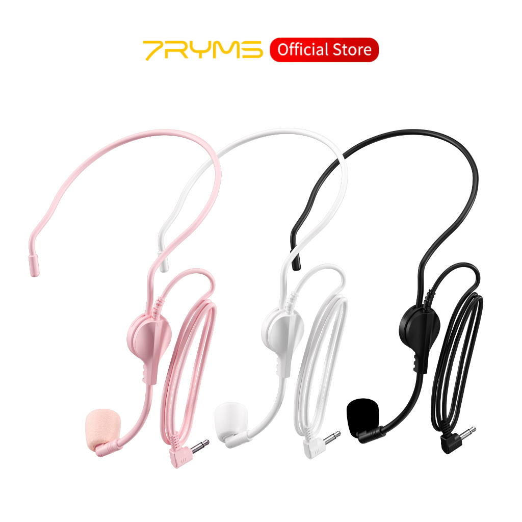 7RYMS ชุดหูฟังแบบมีสายไมโครโฟนสําหรับ WA1/WA1(SE)/WA2 (ชมพู, ขาว, และดํา) เครื่องขยายเสียงขนาดเล็ก