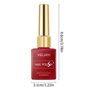 XEIJAYI 15 มล น้ำยาทาเล็บเจลกลิตเตอร์สีดำ แดง และเงิน ใหม่ล่าสุด เหมาะสำหรับผู้เริ่มทำเล็บ