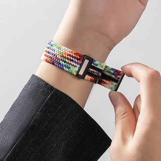 ทอสายรัดไนลอน Loop Magnetic Buckle Watchband อุปกรณ์เสริมสําหรับ Amazfit Bip Max 6 5 Unity 3 U Pro S / GTS 4 Mini 3 2
