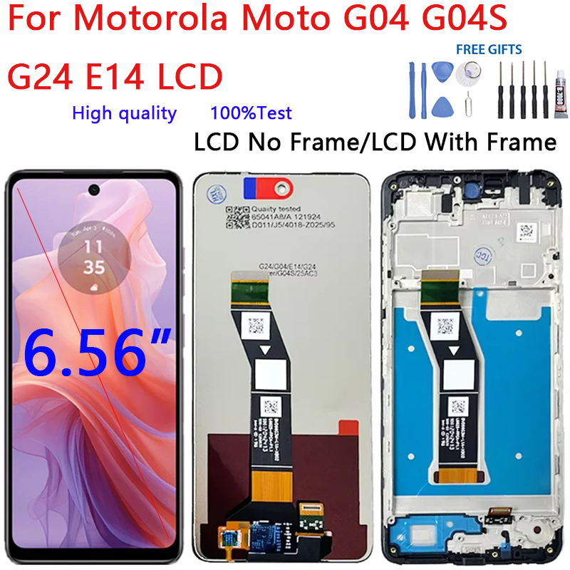 สําหรับ Motorola Moto G04 G04S G24 E14 LCD XT2421-2 XT2421-8 XT2423-1 จอแสดงผล Touch Screen Digitizer Assembly เปลี่ยนอะไหล่ซ่อม