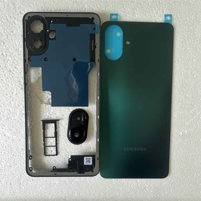เคสโทรศัพท์แบบเต็มสําหรับ Samsung Galaxy A07 4G กรอบกลางแบตเตอรี่ฝาหลังด้านหลังประตู + อะไหล่เลนส์กล้อง