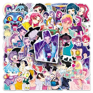 ตลก 50 ชิ้น K-Pop: Demon Hunters สติกเกอร์กันน้ําสําหรับ Tumbler แล็ปท็อปเคสโทรศัพท์รถสติกเกอร์ Graffiti Creative DIY