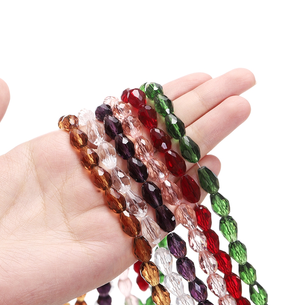 ST.KUNKKA 1pcs（ประมาณ 60 เม็ด）ลูกปัดคริสตัลรูปทรงหยดน้ำ คริสตัลลูกปัด หยดน้ำที่ไม่สม่ำเสมอ