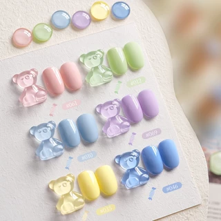XEIJAYI Sweet Macaron Dopamine Color Nail Polish Glue, Rendering สีติดทนนาน, คุณภาพร้านทําเล็บ