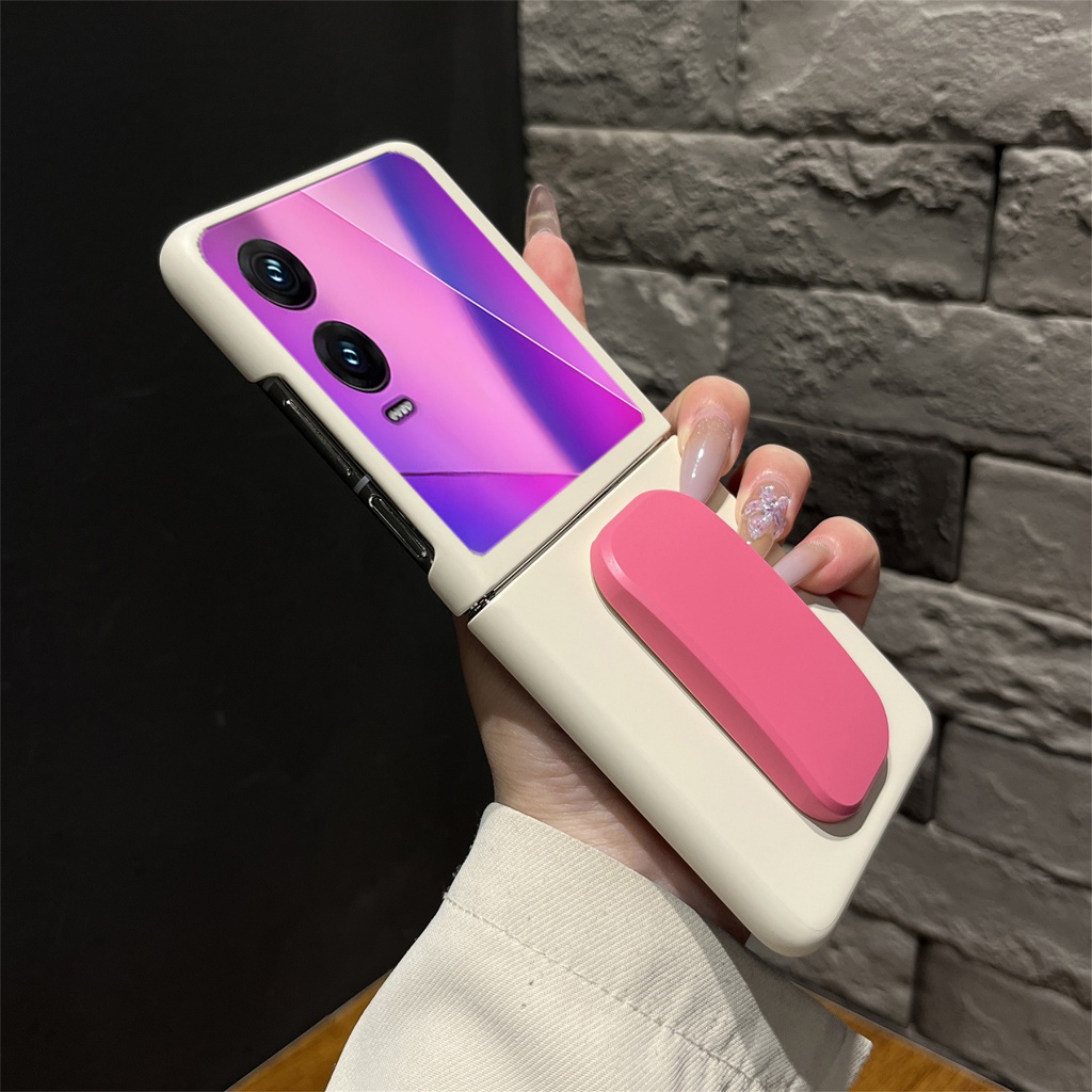Simple Classic Antique เคสโทรศัพท์สีขาวพร้อมขายึดสําหรับ Infinix Zero Flip Tecno Phantom V Flip2 5g กันกระแทก Hard ฝาหลัง ราคา ถูกที่สุด ดีลบีเคเค แกลเลอรีภาพที่ 2