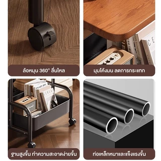 SY ชั้นวางของ โต๊ะกาแฟ รถเข็นเก็บของ ทำด้วยไม้ พร้อมล้อเลื่อน+ที่จับ เคลื่อนย้ายสะดวก แข็งแรงกันสนิม