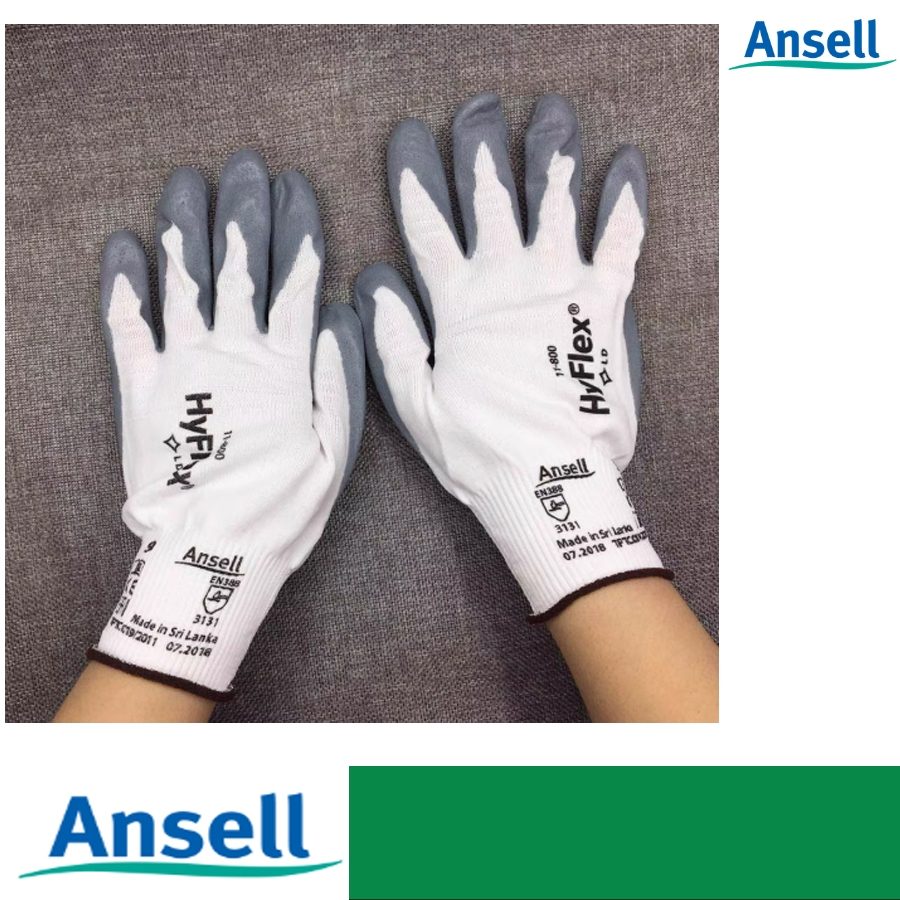 Ansell Hyflex foam 11-800 ถุงมือปาล์มเคลือบน้ํามัน Ding Fine Gloves