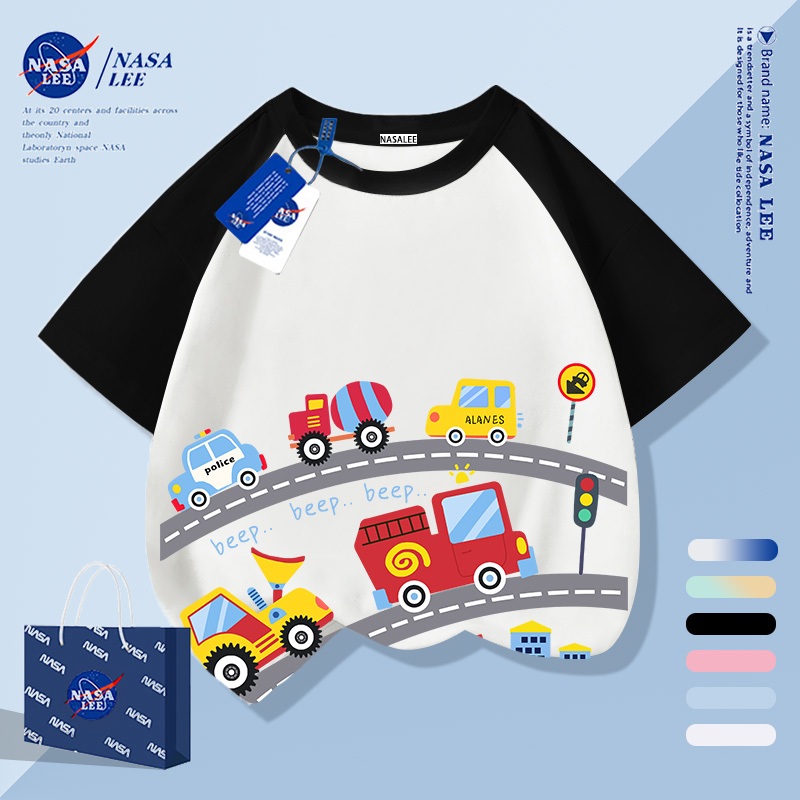 [จัดส่งภายในวันเดียว] นาซ่า เสื้อยืดผ้าฝ้ายแท้ สไตล์หลวม สำหรับทั้งชายและหญิง ดูดซับเหงื่อดี และระบายอากาศได้ดี