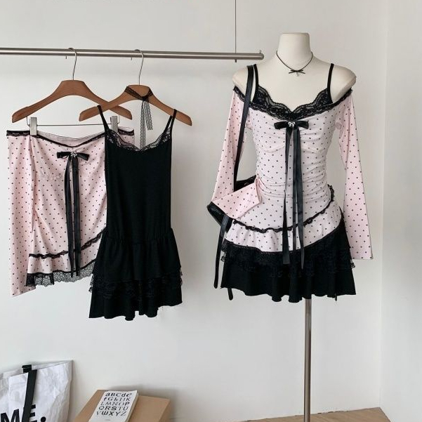Pure Desire ชุดสูทสไตล์หวานสำหรับผู้หญิง ลายPolka Dot แขนยาว สไตล์ใหม่ในฤดูใบไม้ร่วง