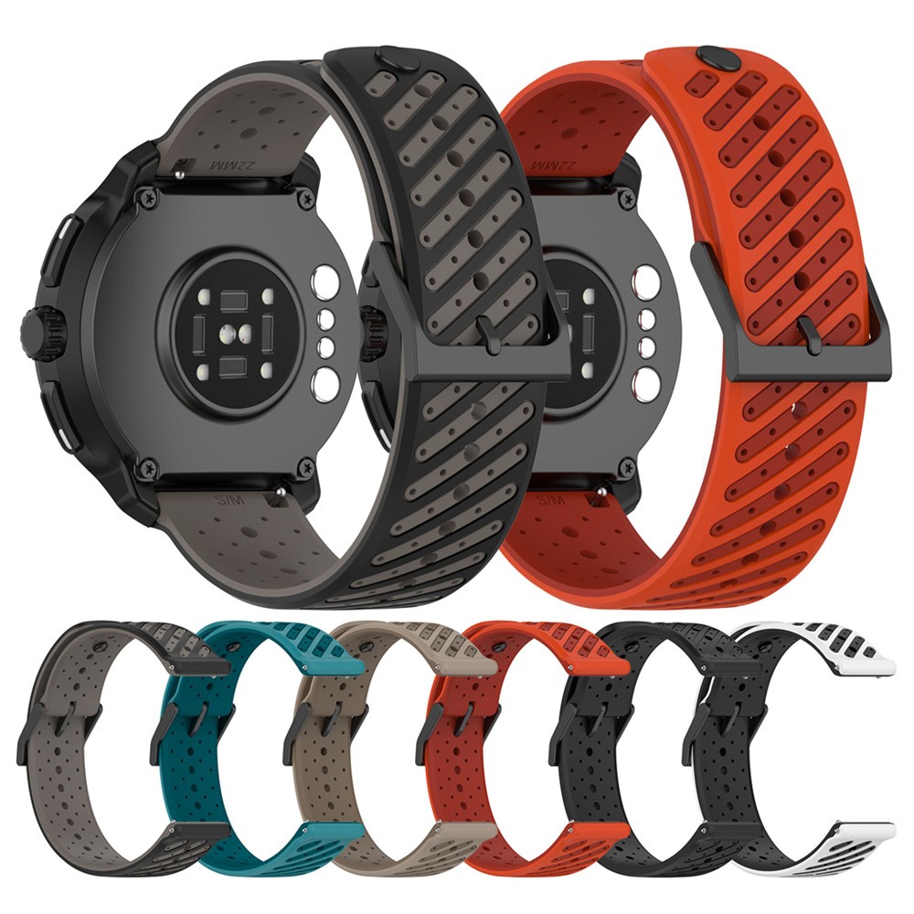 สายรัดรูเอียงขนาด 22 มม. เหมาะสําหรับ SUUNTO RACE 2 / Race S / RUN สร้อยข้อมือซิลิโคนวงสมาร์ทวอทช์สําหรับ Suunto 9 พีค ราคา ถูกที่สุด ดีลบีเคเค แกลเลอรีภาพที่ 2