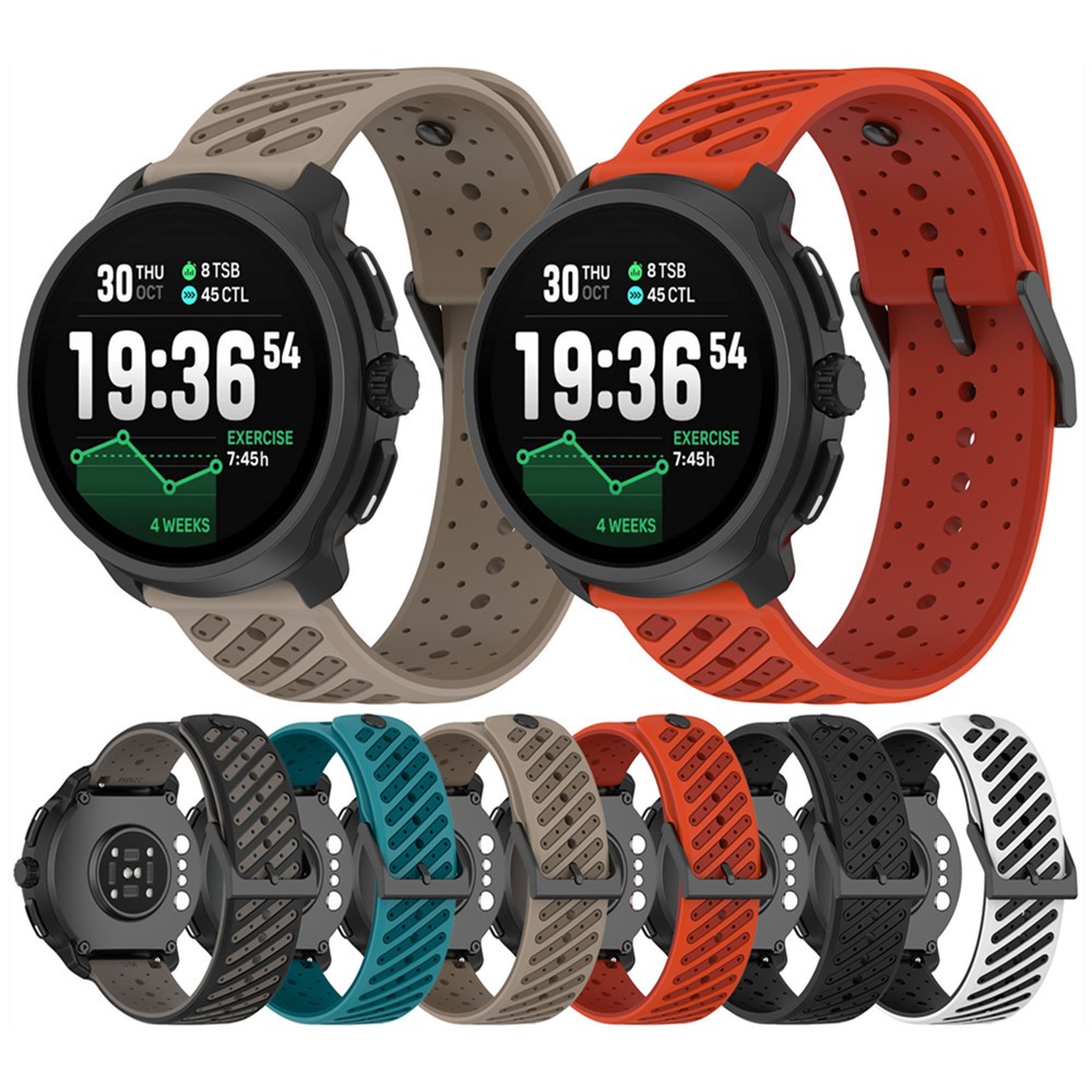 สายรัดรูเอียงขนาด 22 มม. เหมาะสําหรับ SUUNTO RACE 2 / Race S / RUN สร้อยข้อมือซิลิโคนวงสมาร์ทวอทช์สําหรับ Suunto 9 พีค ราคา ถูกที่สุด ดีลบีเคเค รูปภาพหลัก