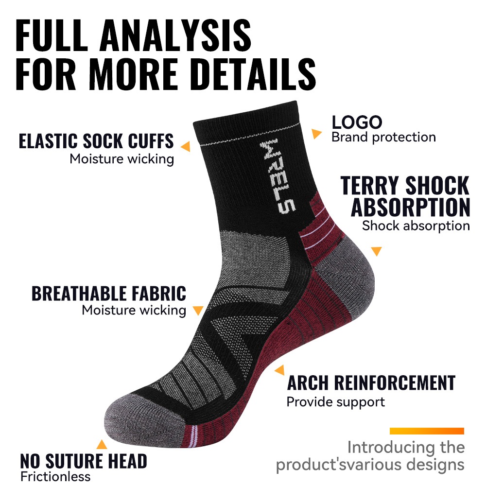 ถุงเท้าเมอริโนสูง สำหรับการเดินป่าและการวิ่ง ระบายอากาศได้ดีและระงับกลิ่นกาย - รูปที่ 6