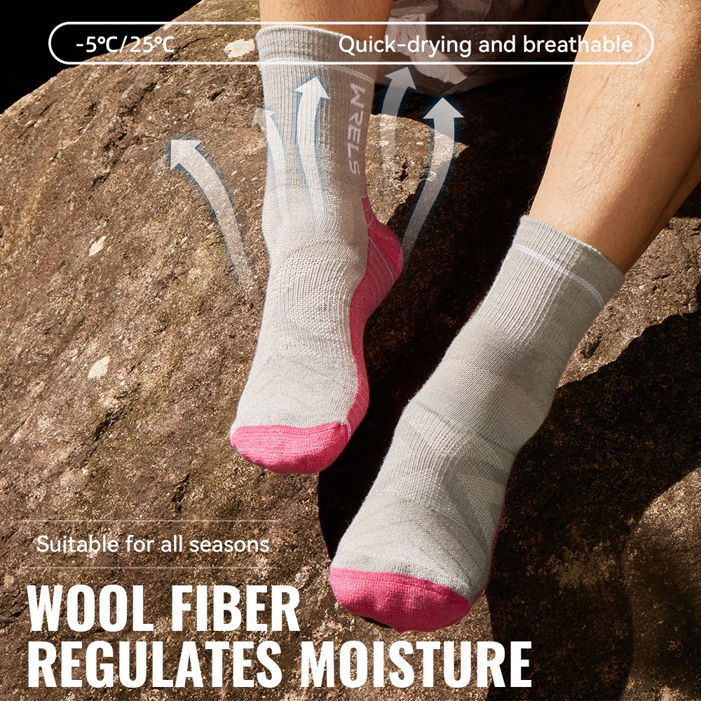 ถุงเท้าเมอริโนสูง สำหรับการเดินป่าและการวิ่ง ระบายอากาศได้ดีและระงับกลิ่นกาย - รูปที่ 3