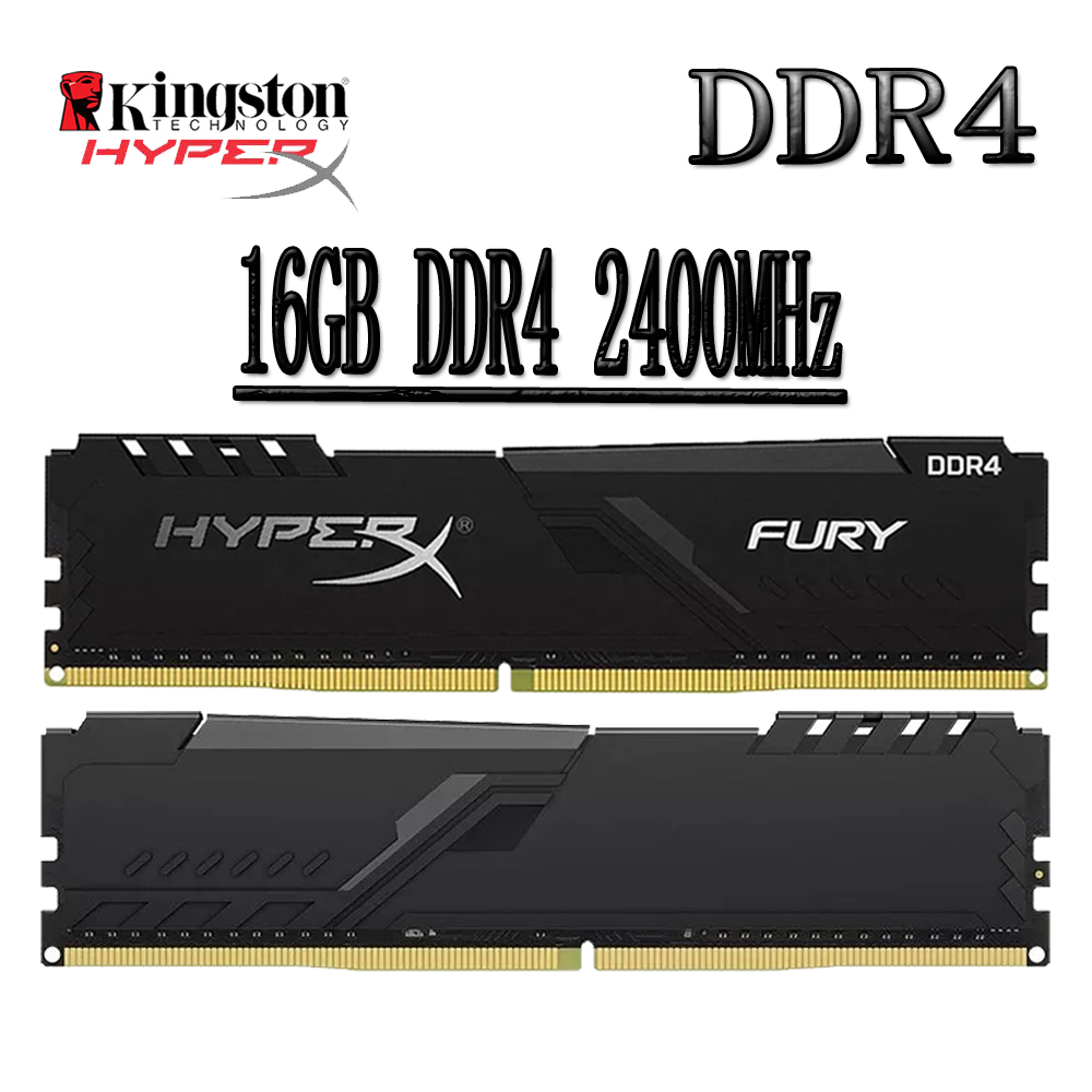 Kingston HyperX Fury DDR4 PC RAM 16GB DDR4 2400MHz PC4-19200U หน่วยความจําเดสก์ท็อปคอมพิวเตอร์ RAM 1