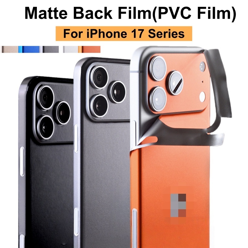 หรูหรา Matte ฟิล์มสําหรับ iPhone 17/17air/17 pro/17 pro max กลับฟิล์ม Anti-scratch ป้องกันที่มีสีสัน