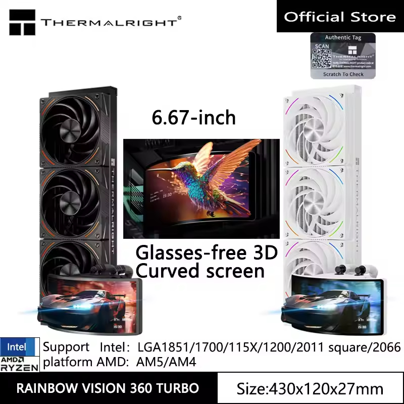 Thermalright RAINBOW VISION 360 TURBO ARGB BLACK&WHITE CPU Air Cooler RV360 TURBO ARGB BLACK&WHITE 6