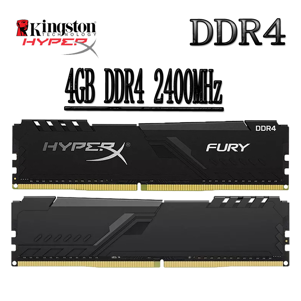 Kingston HyperX Fury DDR4 RAM 4GB DDR4 2400MHz HX424C15FB/4 หน่วยความจําเดสก์ท็อป RAM คอมพิวเตอร์ 1.