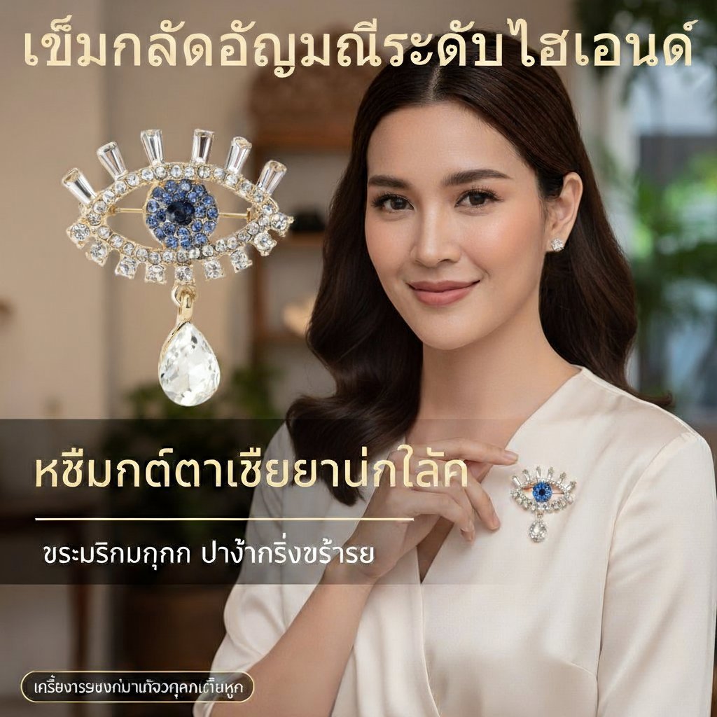 👉2แถม2💖🔥เข็มกลัดติดอกฝังเพชรลายดวงตาปีศาจ🔥 แฟชั่น Blue Evil Eye Blessed เข็มกลัด Pins Lucky เข็มกลัด Anti Glare Rhinestone Breastpins ผู้หญิงเสื้อกันหนาวชุด Badge เสื้อผ้ากระเป๋าอุปกรณ์เสริมตกแต่งของขวัญ
